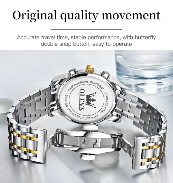 OLEVS 2858 Quartz Stainless Steel Watch for Men’s - Image 5