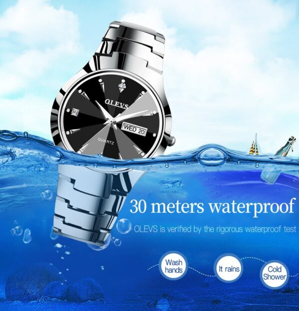 OLEVS 8697 Tungsten Steel Quartz Watch for Men - Image 6