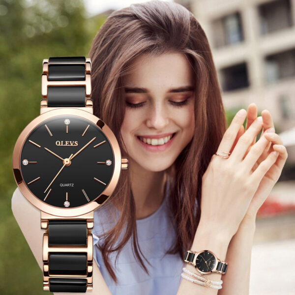 OLEVS 5877 Quartz Stainless Steel Watch For Women - Image 6
