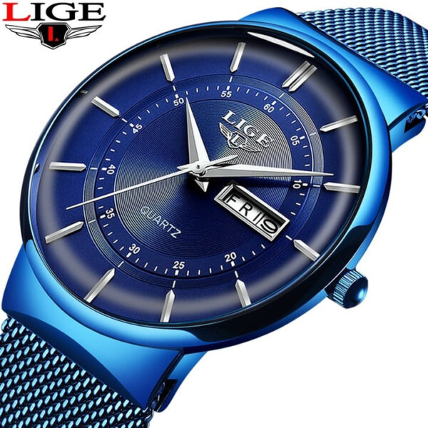 LIGE 9949 Ultra Thin Quartz Watch For Men - Image 6