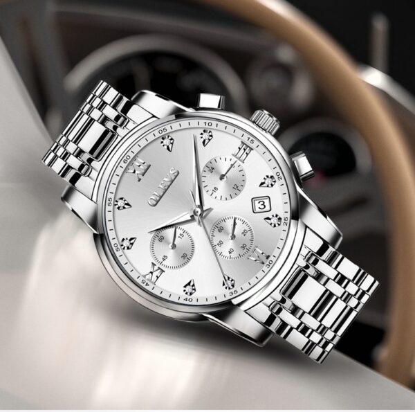 OLEVS 2858 Quartz Stainless Steel Watch for Men’s - Image 6