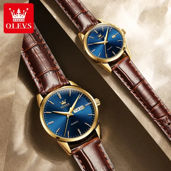 OLEVS 6898 Couple Quartz Watch For  Men and Women - Image 3