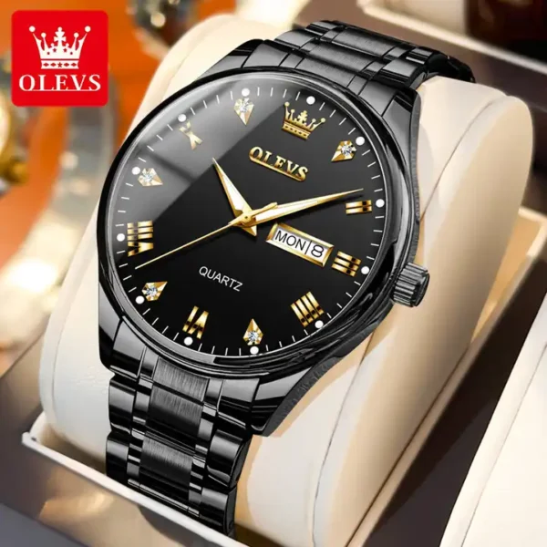 OLEVS 5563 Couple Stainless Steel Quartz Watches for Men and Women - Image 6