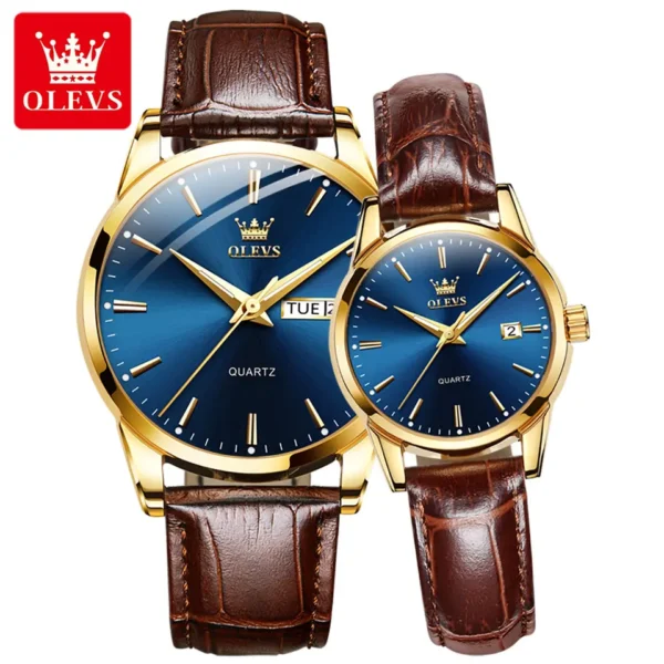 OLEVS 6898 Couple Quartz Watch For  Men and Women - Image 4