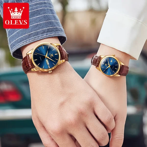 OLEVS 6898 Couple Quartz Watch For  Men and Women - Image 5