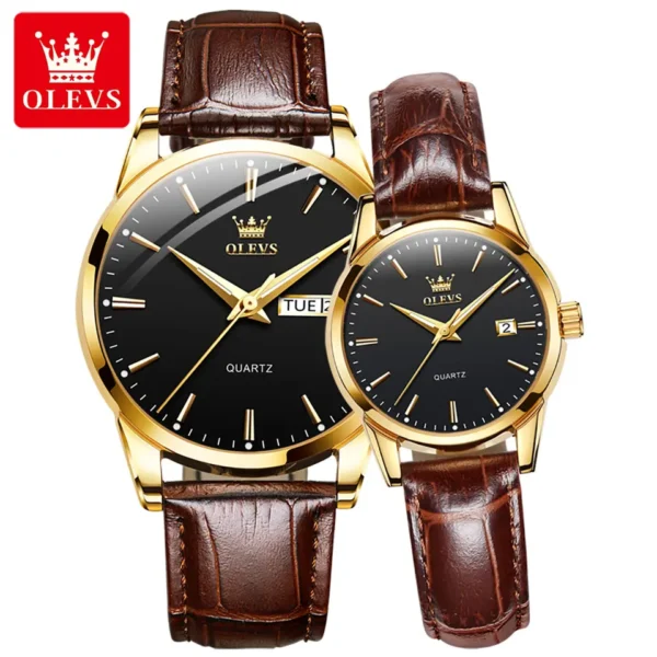 OLEVS 6898 Couple Quartz Watch For  Men and Women - Image 3