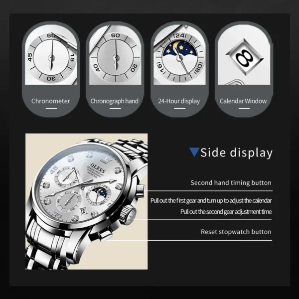 OLEVS 2889 Quartz Chronograph Watch for Men - Image 4