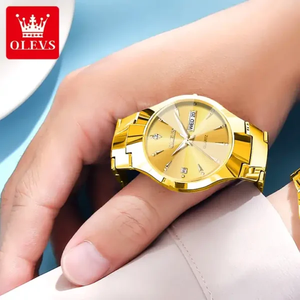 OLEVS 8697 Tungsten Steel Quartz Watch for Men - Image 3