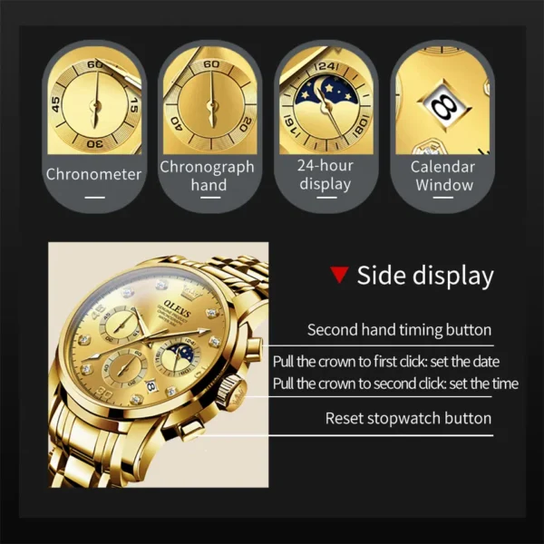 OLEVS 2889 Quartz Chronograph Watch for Men - Image 4
