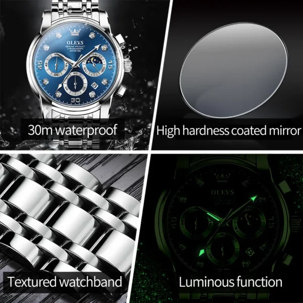OLEVS 2889 Quartz Chronograph Watch for Men - Image 3