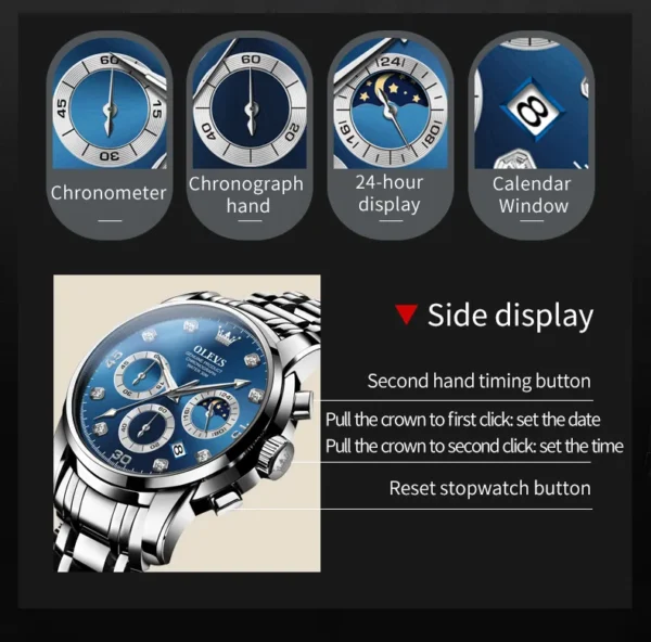 OLEVS 2889 Quartz Chronograph Watch for Men - Image 5