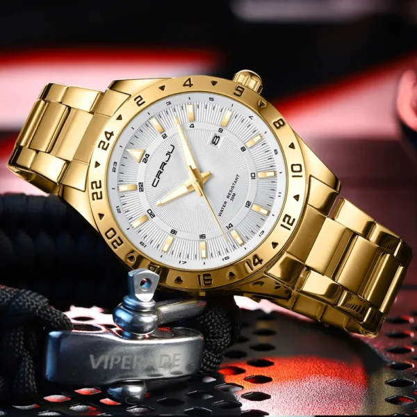 CRRJU 5003 Quartz Stainless Steel Luxury Wristwatch For Men - Image 3