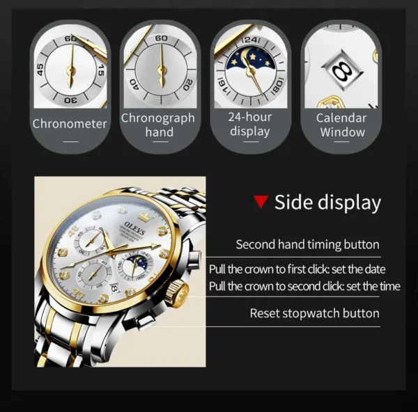 OLEVS 2889 Quartz Chronograph Watch for Men - Image 5