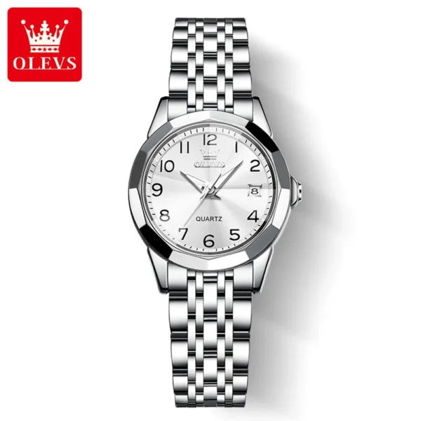 OLEVS 9970 Luxury Quartz Diamond Cut Watch For Women - Image 3