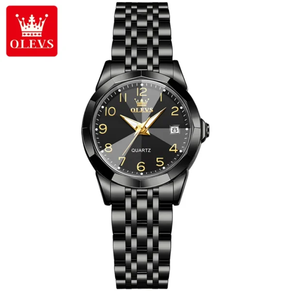 OLEVS 9970 Luxury Quartz Diamond Cut Watch For Women - Image 2