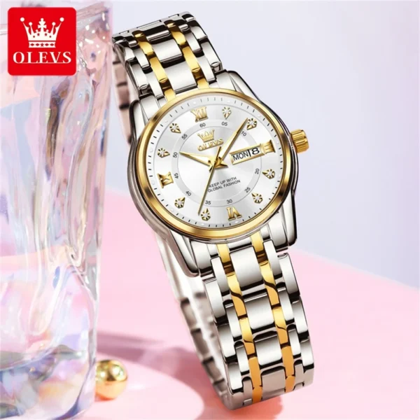 OLEVS 5513 Stainless steel Luxury Quartz Original Brand Watch for Women - Image 2