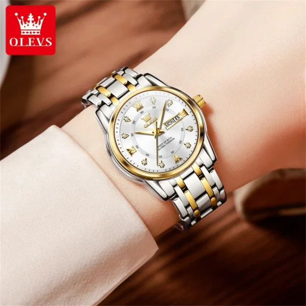 OLEVS 5513 Stainless steel Luxury Quartz Original Brand Watch for Women - Image 3
