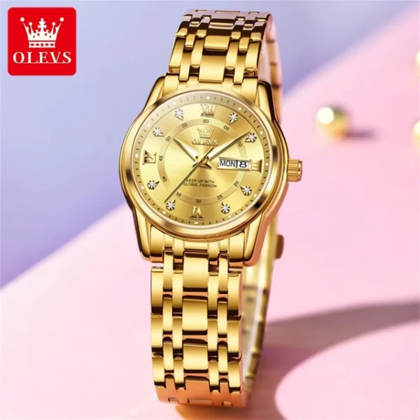 OLEVS 5513 Stainless steel Luxury Quartz Original Brand Watch for Women - Image 2