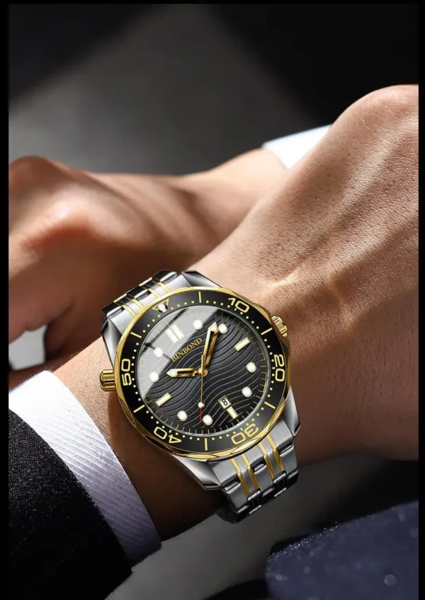 BINBOND 2820 Stainless Steel Quartz watch For Men - Image 5