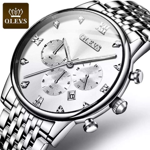 OLEVS 2868 Stainless Steel Chronograph Watch For Men - Image 2