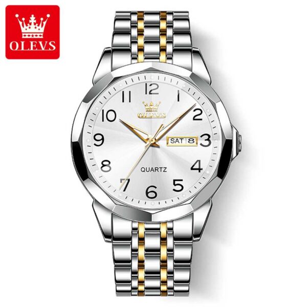 OLEVS 9970 Quartz Stainless Steel Strap Watch For Men - Image 2