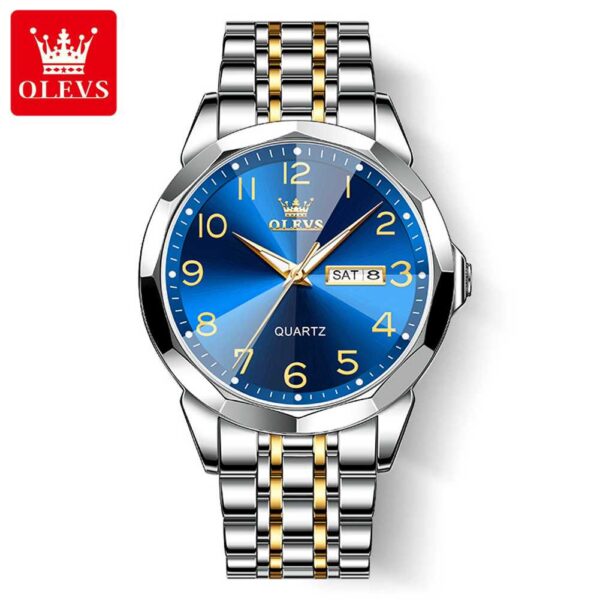 OLEVS 9970 Quartz Stainless Steel Strap Watch For Men - Image 3