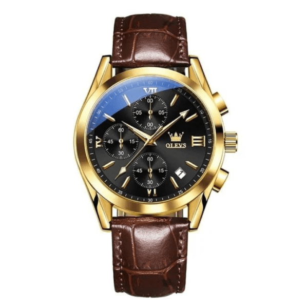 OLEVS 2872 Leather strap Chronograph Quartz Watch for Men - Image 6