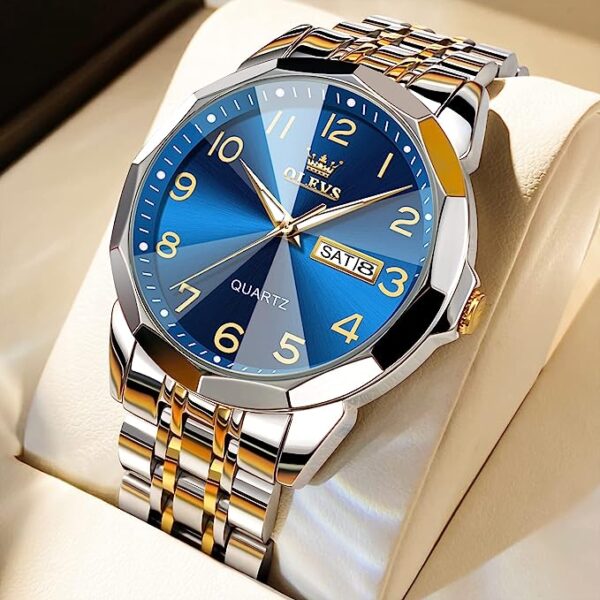 OLEVS 9970 Quartz Stainless Steel Strap Watch For Men - Image 2