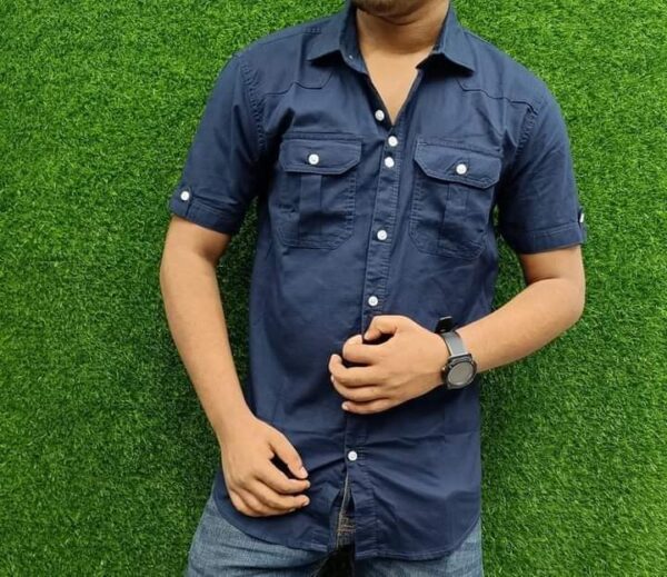 Premium Quality Double Pocket Half Sleeve Shirt for Men