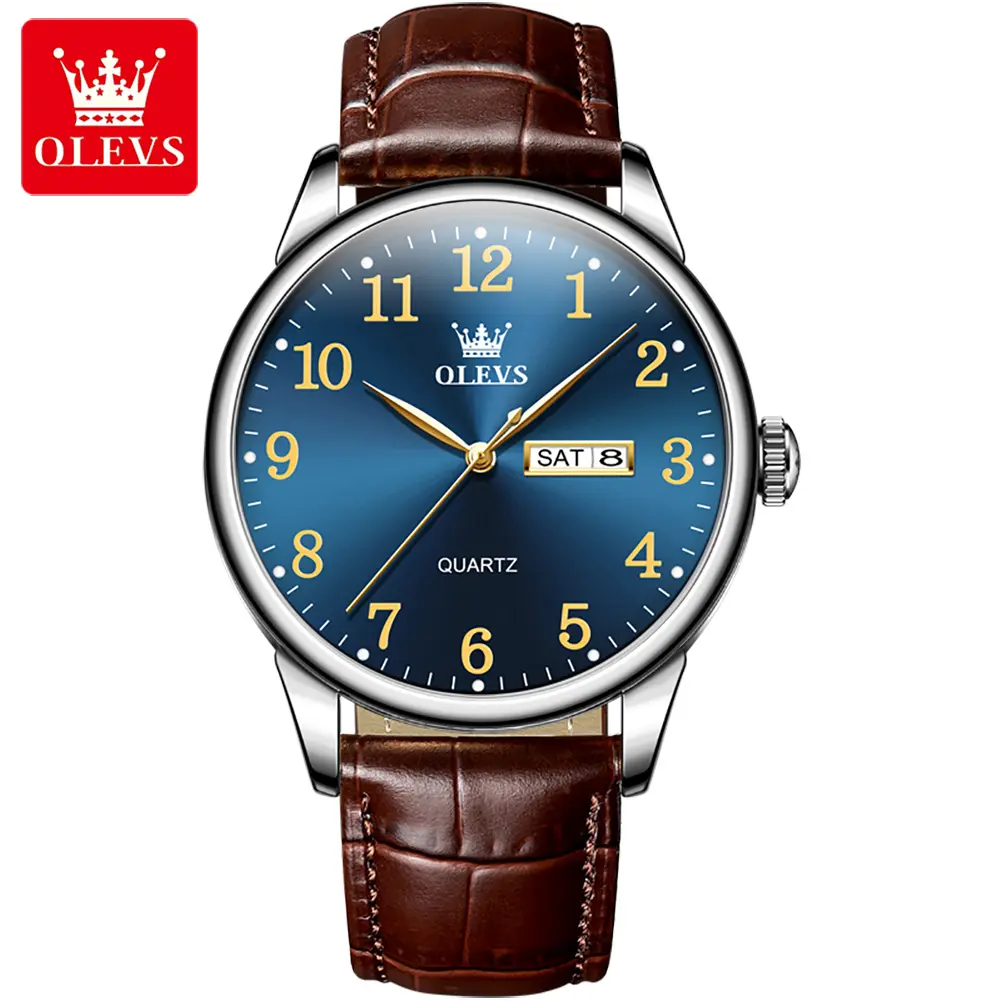 Olevs 5535 Stainless Steel Analog Wrist Watch For Men - Image 3