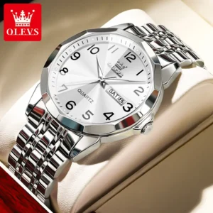 OLEVS 9970 Quartz Stainless Steel Strap Watch For Men