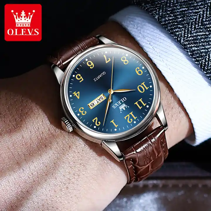 Olevs 5535 Stainless Steel Analog Wrist Watch For Men - Image 2