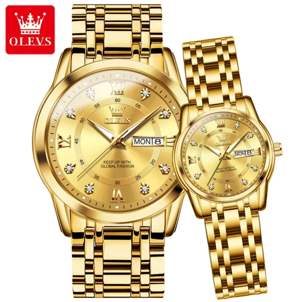 OLEVS 5513 Couple Watch Pair for Men And Women - Image 2