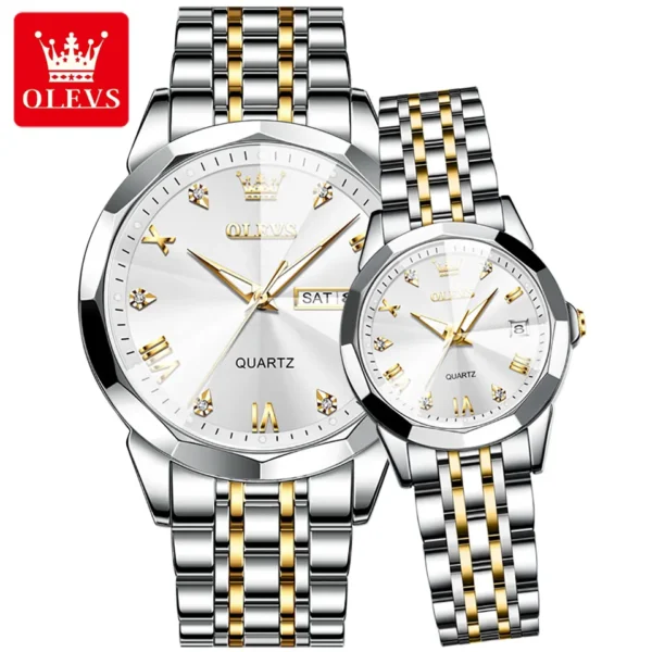 OLEVS 9931 Couple Quartz Men and Women Wristwatch - Image 3