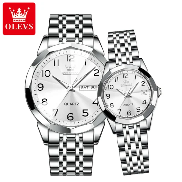 OLEVS 9970 Quartz Stainless Steel Strap Watch For Men - Image 2