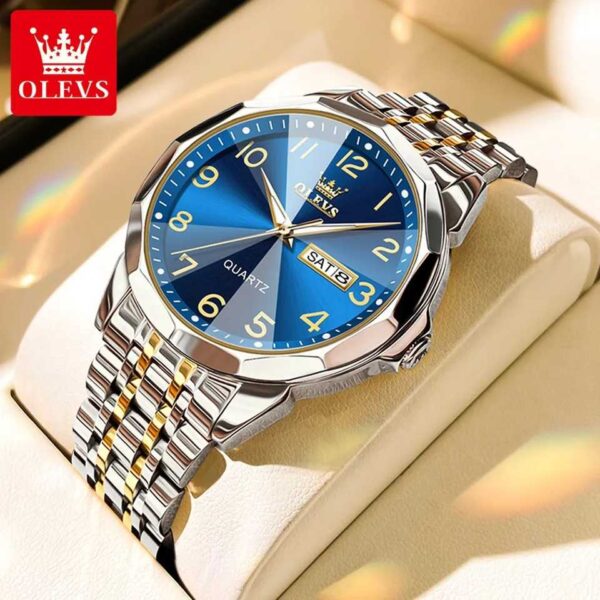 OLEVS 9970 Quartz Stainless Steel Strap Watch For Men