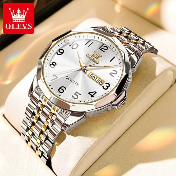 OLEVS 9970 Quartz Stainless Steel Strap Watch For Men