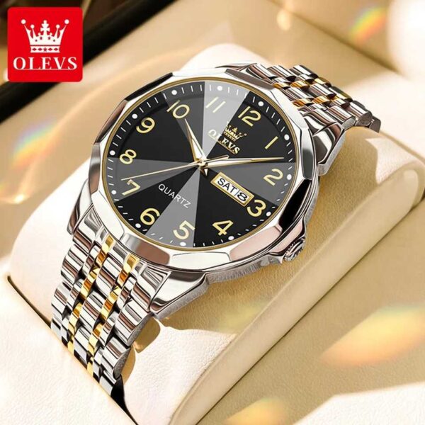 OLEVS 9970 Quartz Stainless Steel Strap Watch For Men
