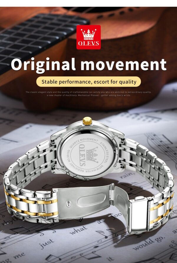 OLEVS 5513 Stainless steel  Luxury Quartz Original Brand Watch for Men - Image 3