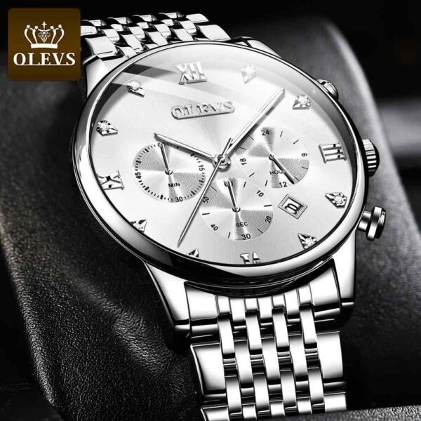 OLEVS 2868 Stainless Steel Chronograph Watch For Men - Image 4