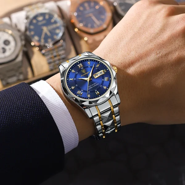 POEDAGAR 615 Quartz Stainless Steel Watch For Men - Image 3