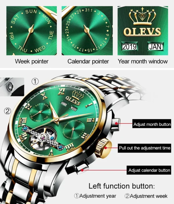OLEVS 6607 Automatic Mechanical Watch For Gents - Image 4
