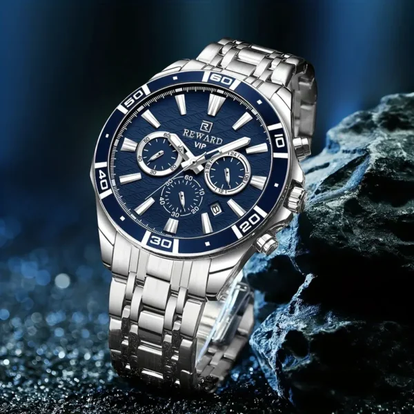 Reward 81134 High Quality Silver Mens Quartz Watch Best Power Stainless - Image 2