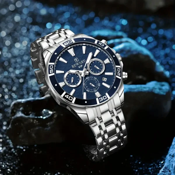Reward 81134 High Quality Silver Mens Quartz Watch Best Power Stainless - Image 5