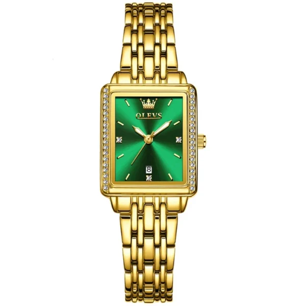 OLEVS 9995 Elegant Quartz Women’s Watch-Green - Image 3
