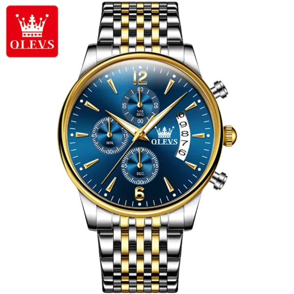 Olevs 2867 Stainless Steel Chronograph Wrist Watch For Men - Image 3