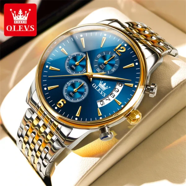 Olevs 2867 Stainless Steel Chronograph Wrist Watch For Men