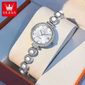 OLEVS 5635 Original Quartz Stainless Steel Gifts Watch For Women