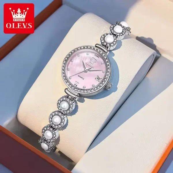 OLEVS 5635 Original Quartz Stainless Steel Gifts Watch For Women